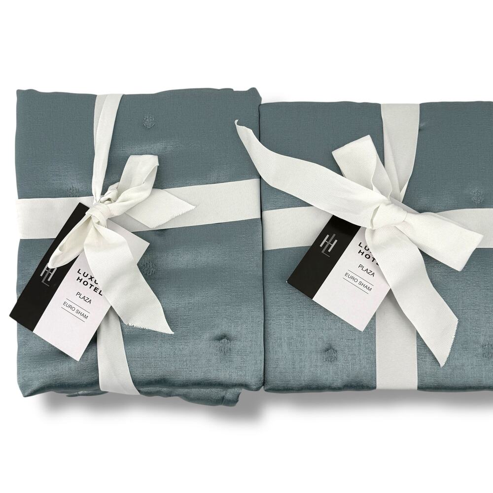Luxury Hotel Plaza Tufted Sateen Euro Sham 26" Square Blue